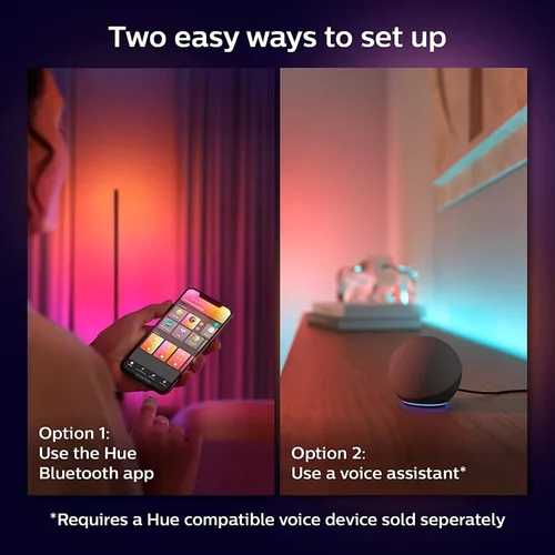 Miniatura 6 de Philips Hue Kits de base de tira de luz LED inteligente para interiores de 6 pies con enchufes, efecto multicolor fluido, paquete de 2, control