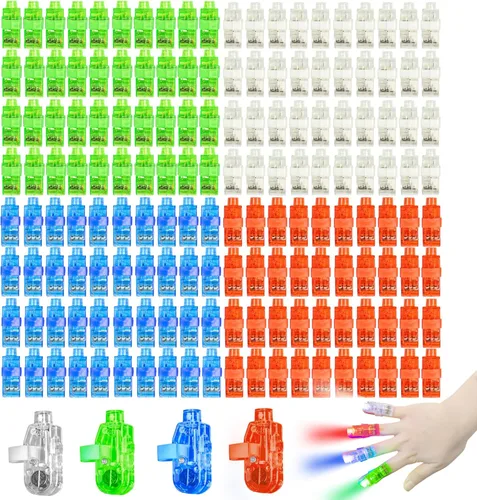 Miniatura 9 de Novelty Place 40 luces LED de dedo de fiesta para niños con tornillo, linterna LED para dedos iluminada, juguetes para recuerdos de fiesta