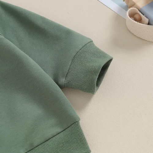 Miniatura 84 de Conjunto de ropa de otoño e invierno para bebé niño pequeño, sudadera de manga larga con colores contrastantes, pantalones elásticos para recién