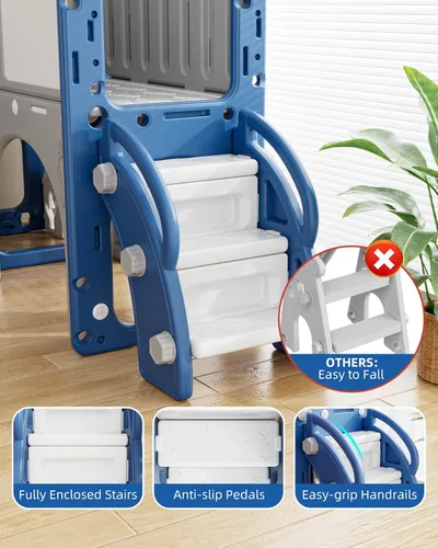 Miniatura 4 de YUFU - Juego de tobogán y columpio 13 en 1 para niños pequeños, juego de tobogán para niños de 1 a 3 años, juego de juego para niños pequeños