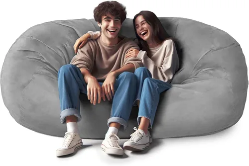 Miniatura 24 de Lumaland - Lujoso puf gigante de 1,8 m con funda de microgamuza, ultra suave, relleno de espuma, lavable, XL, para niños, adolescentes, adultos