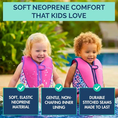 Miniatura 6 de Limmys Chaleco de natación para niños pequeños y niños, ayuda de natación de flotabilidad ajustable, certificado de seguridad CE, diseño galardonado