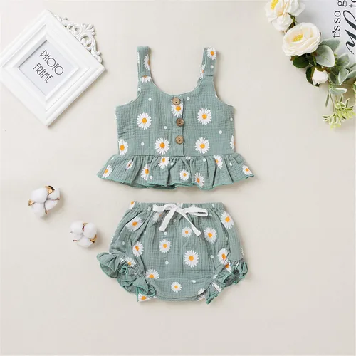 Miniatura 3 de Conjunto de ropa de verano para bebés y niñas pequeñas