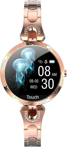 Miniatura 2 de Reloj inteligente para mujer, compatible con teléfonos Android/iOS. Rastreador de salud y fitness con frecuencia cardíaca, presión arterial
