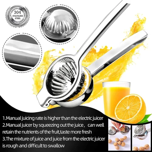 Miniatura 3 de Exprimidor de limón de acero inoxidable 304, exprimidor manual de cítricos, exprimidor premium para limones y naranjas, regalo de anillo de acero