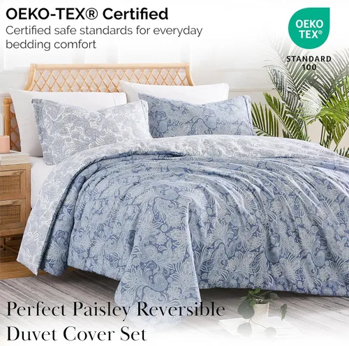 Miniatura 5 de SouthShore FINE LINENS Colección Perfect Paisley - Calidad premium, suave, resistente a las arrugas, la decoloración y las manchas, de fácil
