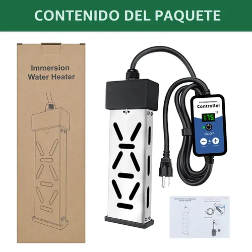 Miniatura 6 de Calentador de agua de inmersión portátil de 1800 W 120 V, calentador eléctrico para cubos, bañeras y mini piscinas, diseño sumergible