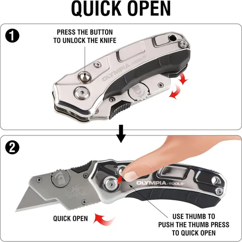 Miniatura 4 de Olympia Tools Cuchillo utilitario de acero inoxidable Turbofold 33-125