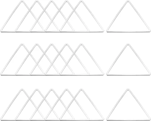 Miniatura 15 de MECCANIXITY Aro de abalorios triangular, anillo de enlace geométrico hueco triangular para hacer joyas