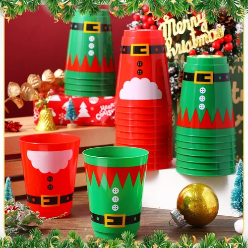Miniatura 4 de Nuenen 24 vasos de Navidad reutilizables de 16 onzas para chocolate caliente, café, cerveza, helado, invierno, fiesta de Navidad, suministros