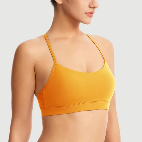 Miniatura 2 de Sujetadores deportivos acolchados para mujer, brasier deportivo sexy de línea larga entrecruzada, brasier deportivo de soporte medio con tirantes