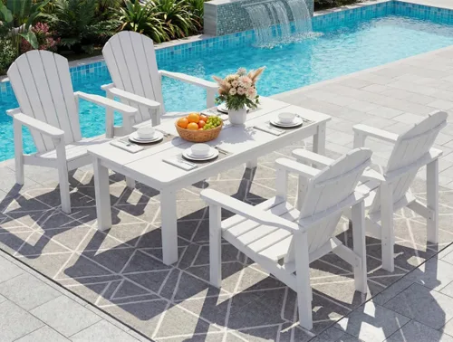 Miniatura 30 de nevilywood Sillas Adirondack compactas apilables, sillas de patio de polietileno de alta densidad de 26.3 pulgadas de ancho, duraderas, diseño que