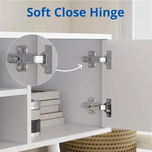 Miniatura 6 de Cozy Castle - Soporte de TV para TV de 32 a 48 pulgadas, centro de entretenimiento moderno de mediados de siglo con gabinete de almacenamiento