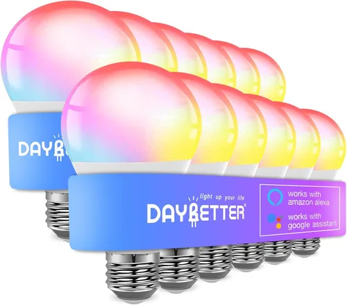 Miniatura 11 de DAYBETTER Bombillas inteligentes, bombilla Alexa, bombillas WiFi, bombilla RGBCW que cambia de color A19 9W 800LM, bombillas inteligentes que