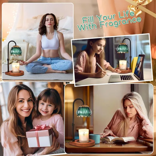 Miniatura 6 de Lámpara Calentadora de Velas con Temporizador, Lámpara Calentadora de Velas Regulable en Altura Atenuable, Regalo para Mujeres, Pantalla de Vidrio