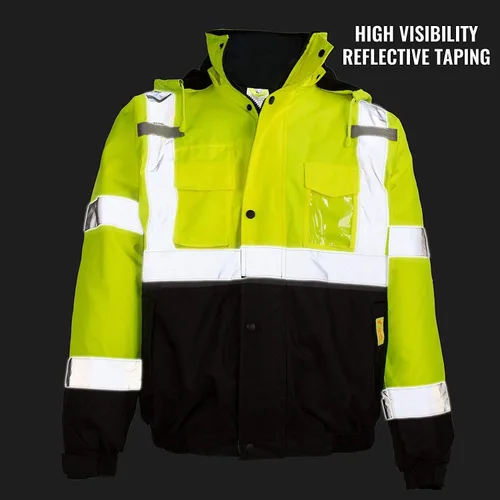 Miniatura 6 de WJ9011/12 - Chaqueta de seguridad para hombre, ANSI Clase 3 de alta visibilidad, impermeable
