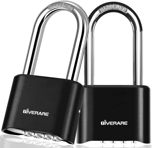 Miniatura 11 de Cerradura de combinación de 4 dígitos, candado de metal resistente, cerraduras de aleación para exteriores con grillete de acero endurecido, S-Dorado