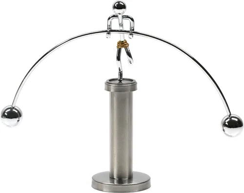Miniatura 2 de Sunnytech - Juguete de equilibrio de acero para la física con pesista. Arte cinético. Jugueto de equilibrio basado en la ciencia de la descompresión