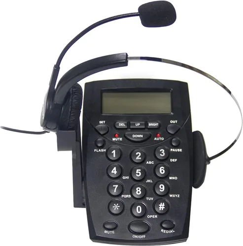Miniatura 3 de Teléfono de centro de llamadas con auriculares con cancelación de ruido, micrófono y almohadilla de marcación para el centro de llamadas de casa