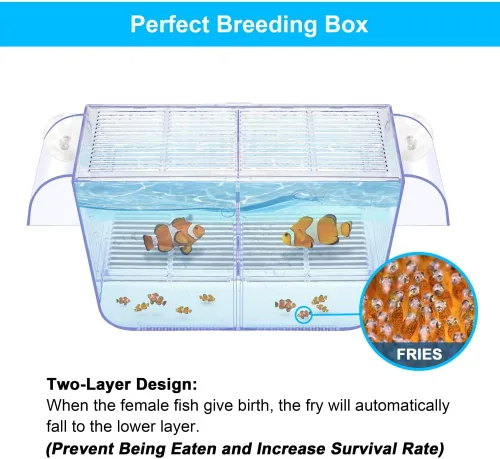 Miniatura 3 de DaToo Caja de cría de peces acuario tanque de retención transparente Caja de aislamiento de peces aclimatación incubadora incubadora criador