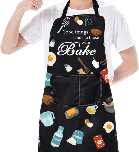 Miniatura 4 de CMNIM Delantales divertidos para mujeres y hombres, regalos para hornear para panaderos, delantal de cocina con bolsillo, regalos para amantes