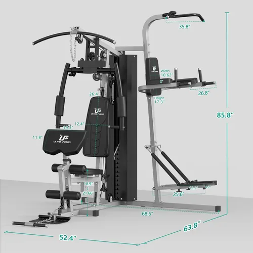 Miniatura 7 de ULTRA FUEGO Estación de entrenamiento de gimnasio en casa multifuncional con sistema de polea, desarrollador de brazos y piernas para entrenamiento