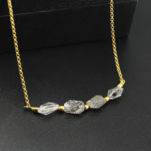 Miniatura 26 de Gempires Natural Raw Bar Crystals Pendant Necklace Handmade Jewelry 22 inch Adjustable Chain