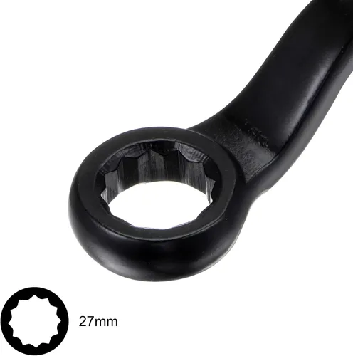 Miniatura 3 de UXCELL Llave de impacto de extremo de caja compensada de 27mm tipo anillo - Llave de cabeza única de acero de alta resistencia con mango extendido