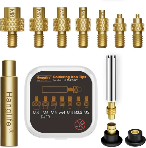 Puntas de inserción termofijas para insertos roscados M2 M2.5 M3 M4 M5 M6 M8, puntas de soldadura compatibles con hierros Weller SP40NUS/Hakko
