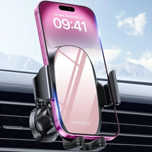 Miniatura 10 de Miracase Soportes de teléfono con abrazadera más ancha mejorada para tu automóvil, soporte de metal con gancho de ventilación de aire para automóvil