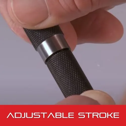 Miniatura 4 de Starrett 18A Perforadora para centro automática con trazo ajustable - 5" de longitud, 9/16" de diámetro de punzón, mango de acero estriado y liviano