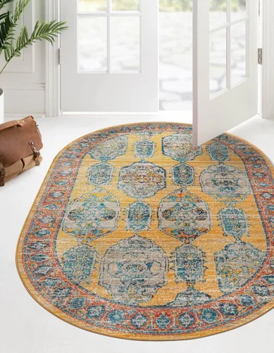 Miniatura 21 de Unique Loom Lola Collection - Alfombra de área, negrita (octágono de 5 pies 1 pulgada, azul/azul claro)