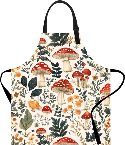 Miniatura 12 de ANNA QUEEN Delantal divertido para mujeres y hombres con bolsillos, delantales de cocina ajustables para cocinar, hornear, jardinería, lindo delantal
