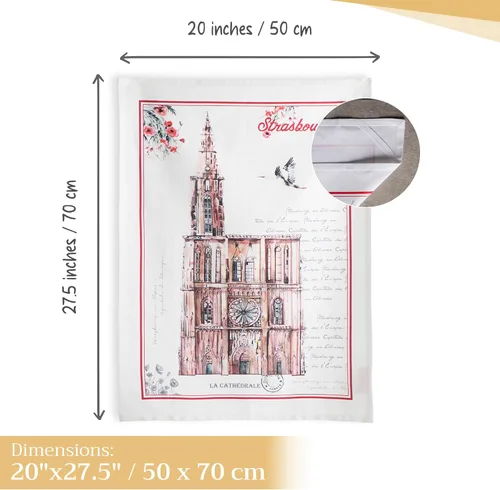 Miniatura 4 de Maison d' Hermine Juego de 3 toallas de cocina, 100% algodón, 27.50" x 20" pulgadas, paños de tela reutilizables para té y platos, absorbentes