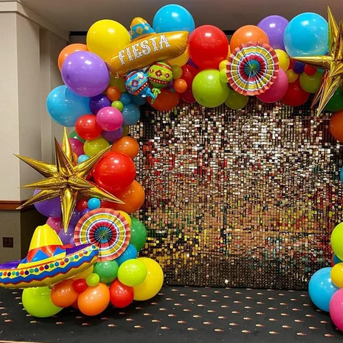 Miniatura 2 de Decoraciones de fiesta mexicana, arco de globos de fiesta, colorido temática mexicana, kit de guirnalda de globos con cactus y llamas, globos