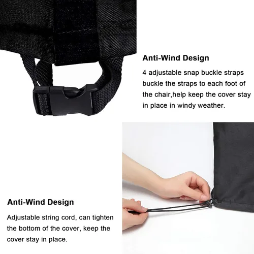 Miniatura 3 de WOMACO Funda apilable para silla de patio, impermeable, para exteriores, con respaldo alto, resistente al agua, para muebles de exterior, protector