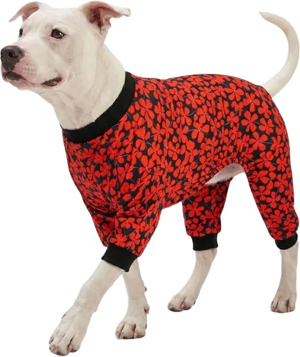LovinPet Pijama de perro gordo para perros medianos, camisa para aliviar la ansiedad de las mascotas, camisa de protección solar, tela elástica Negro