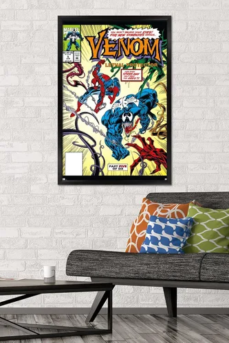 Miniatura 2 de Marvel Comics - Póster de pared Venom: Lethal Protector #5, 34 pulgadas de largo x 22.4 pulgadas de ancho, versión enmarcada en negro Versión