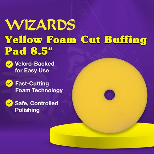 Miniatura 2 de Wizards 11204 Almohadilla de pulido de espuma amarilla – Almohadilla de pulido para búfer orbital – Corrección de pintura automática – Accesorio DA