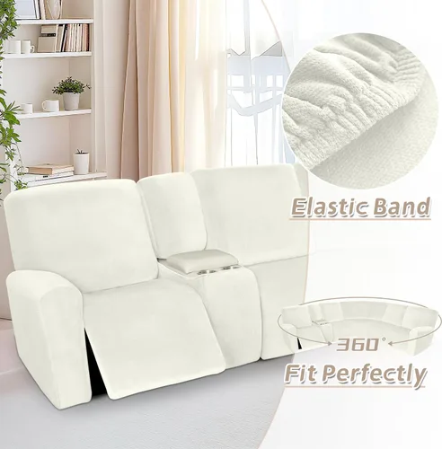 Miniatura 350 de Arfntevss Fundas de sofá seccional reclinable de terciopelo, Funda de sofá seccional de esquina para sofá reclinable, Funda elástica suave