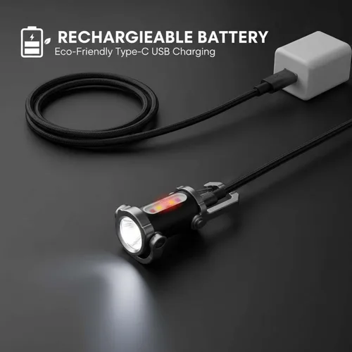 Miniatura 4 de Linterna de Llavero Recargable Portátil Brillante Cargador de Teléfono, Mini Linterna de Llavero, 7 Modos de Iluminación, 1200 Lúmenes Linterna de 4