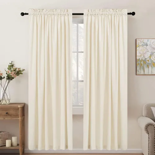 Miniatura 39 de SMILETIME - Cortinas de terciopelo blanco con bolsillo para barra, aisladas térmicamente, suaves, con filtro de luz y privacidad, para dormitorio