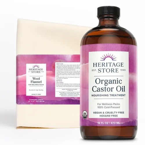 Miniatura 8 de HERITAGE STORE Aceite de ricino orgánico, botella de vidrio, tratamiento nutritivo para el cabello y la piel, aceite para el cabello, suero