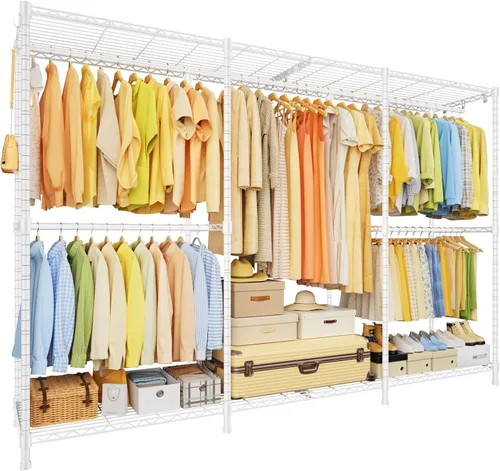 Miniatura 12 de ULIFHOME E14 Max - Perchero de ropa resistente, percheros independientes para colgar ropa, organizadores de armario ajustables y almacenamiento