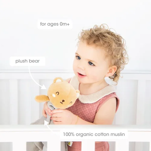 Miniatura 2 de Pearhead Manta de Oso de Peluche para Bebé - Suave Juguetito para Abrazar para Bebés y Niños Pequeños, Ideas para Regalos en Medias Navideñas, Manta