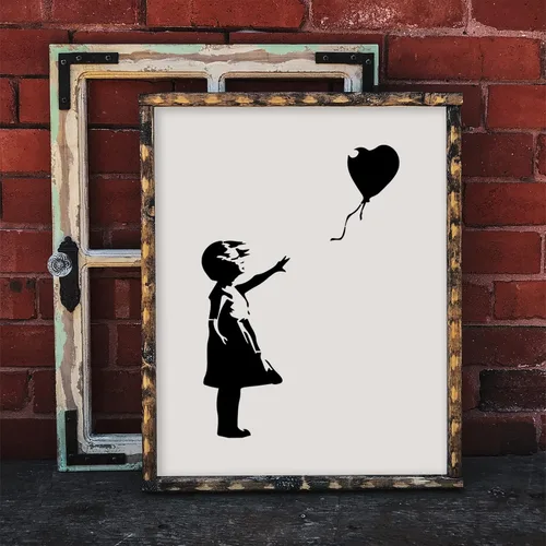 Miniatura 4 de Banksy Balloon Girl - Lienzo artístico, plantilla de graffiti