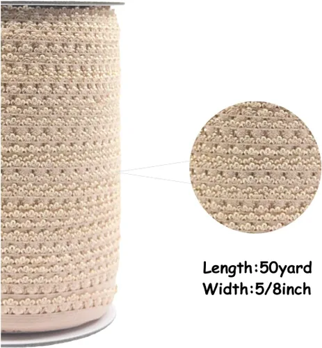 Miniatura 2 de Bristlegrass Picot Loop - Banda elástica para coser de 1/2 pulgada, 0.512 in, corona de carrete con volantes, cinta elástica de encaje para atar