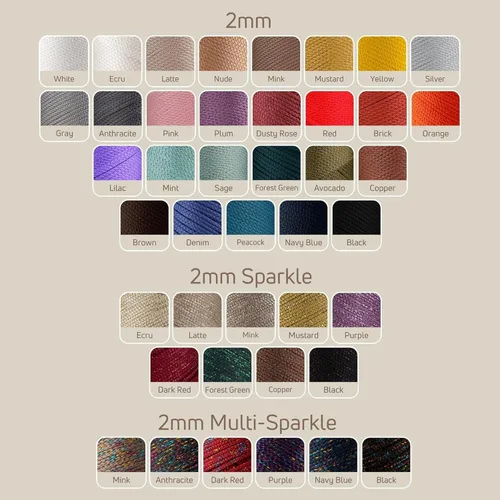 Miniatura 3 de Sensy Premium Cuerda de Poliéster de 2mm 251 Yardas Cuerda de Polipropileno 100% Cordón de Macramé 2mm Cordón para Bolsa de Ganchillo Cuerda