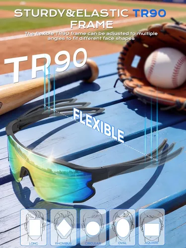 Miniatura 5 de BangLong Gafas de sol deportivas para mujeres y hombres, protección UV400, para ciclismo, correr, béisbol, pesca, conducción