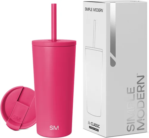 Miniatura 41 de Simple Modern- Vaso con aislamiento, c/tapa y pajilla Taza de viaje Botella de agua de ac. inox. reutilizable Unisex Colecc. Classic 24 oz